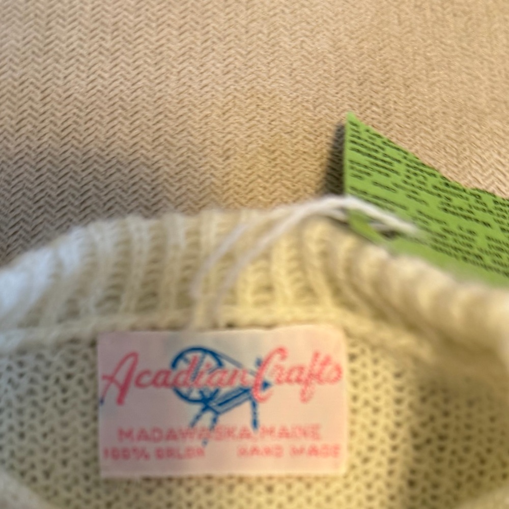 NWT Handmade Butter Yellow Knitted Baby Cardigan size 6-12mos made in Maine - Picture 3 of 6
